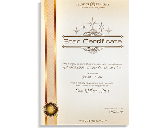 Gold Star Certificate Printable