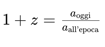 Formula calcolo redshift cosmologico