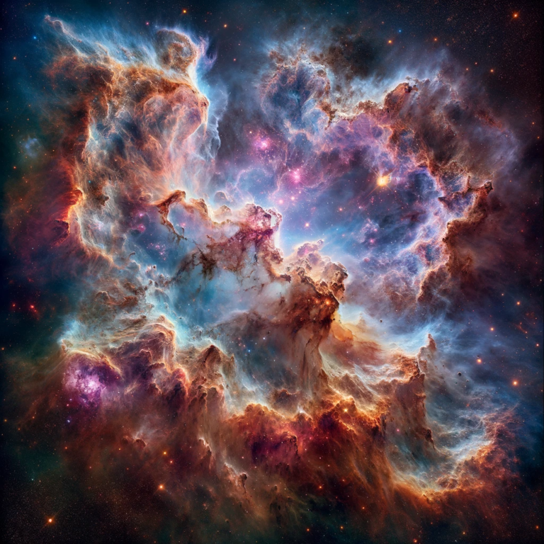 Primo piano di una bellissima nebulosa nella galassia