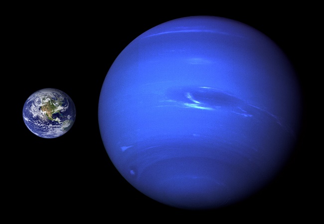 Neptune compared to Earth