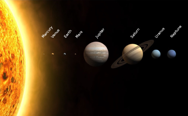 De planeten in ons zonnestelsel