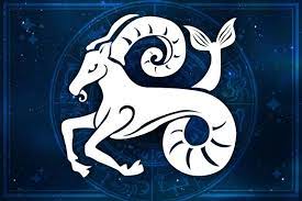 Rappresentazione del segno zodiacale del capricorno su sfondo blu