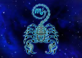 Rappresentazione di uno scorpione su sfondo blu