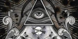 triángulo con un ojo adentro en una representación del esoterismo