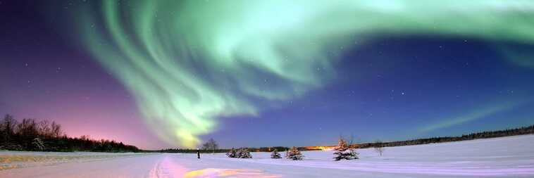 Aurora boreale al Polo Nord