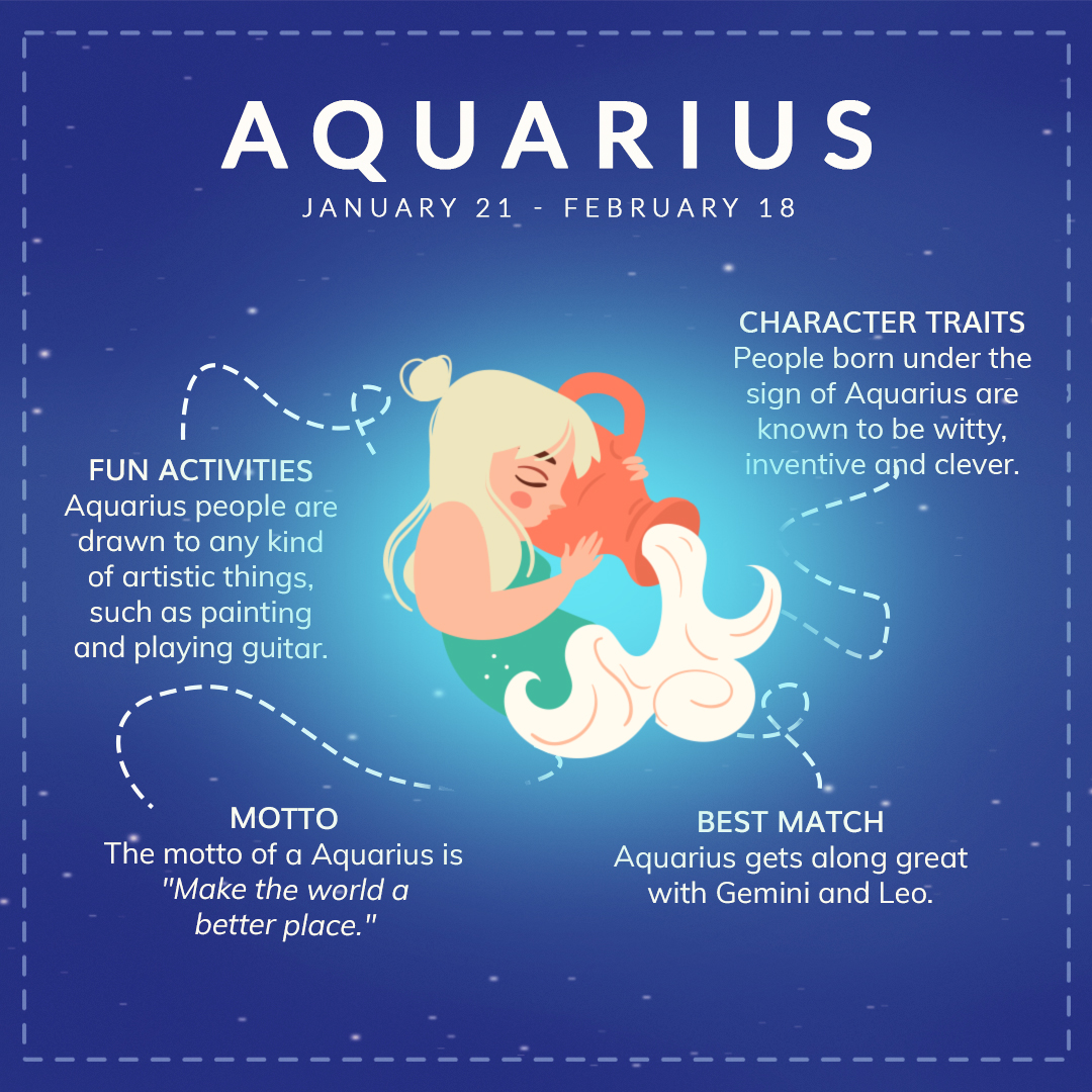 Aquarius Traits: Explore Fun Activities, Best Zodiac Match & Motto ...
