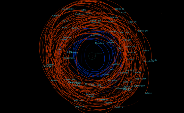 The orbits of Jupiter's prograde and retrograde moons