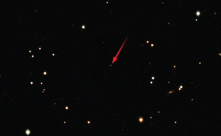 A satellite telescope image of GRB 151027B, a gamma-ray burst captured in 2015.