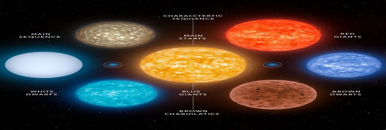 diferentes etapas evolutivas de las estrellas, desde su nacimiento como estrellas en la secuencia principal hasta su muerte como enanas blancas, gigantes rojas o supernovas