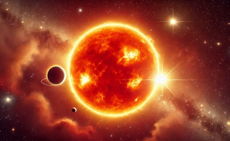 An illustration UY Scuti, a red supergiant and one of the biggest stars in the universe.