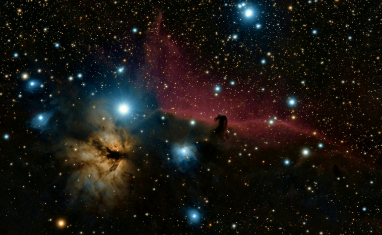 The Horsehead nebulae. Located in the Orion Constellation, this is a famous example of Dark Nebulae