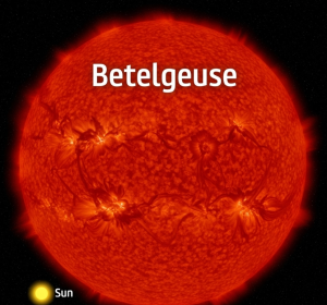 quanto è grande betelgeuse rispetto al sole