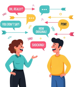 due persone che si lanciano battute