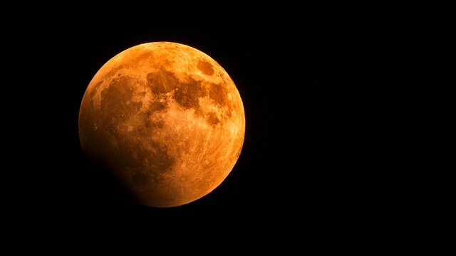 a beautiful orange-red blood moon