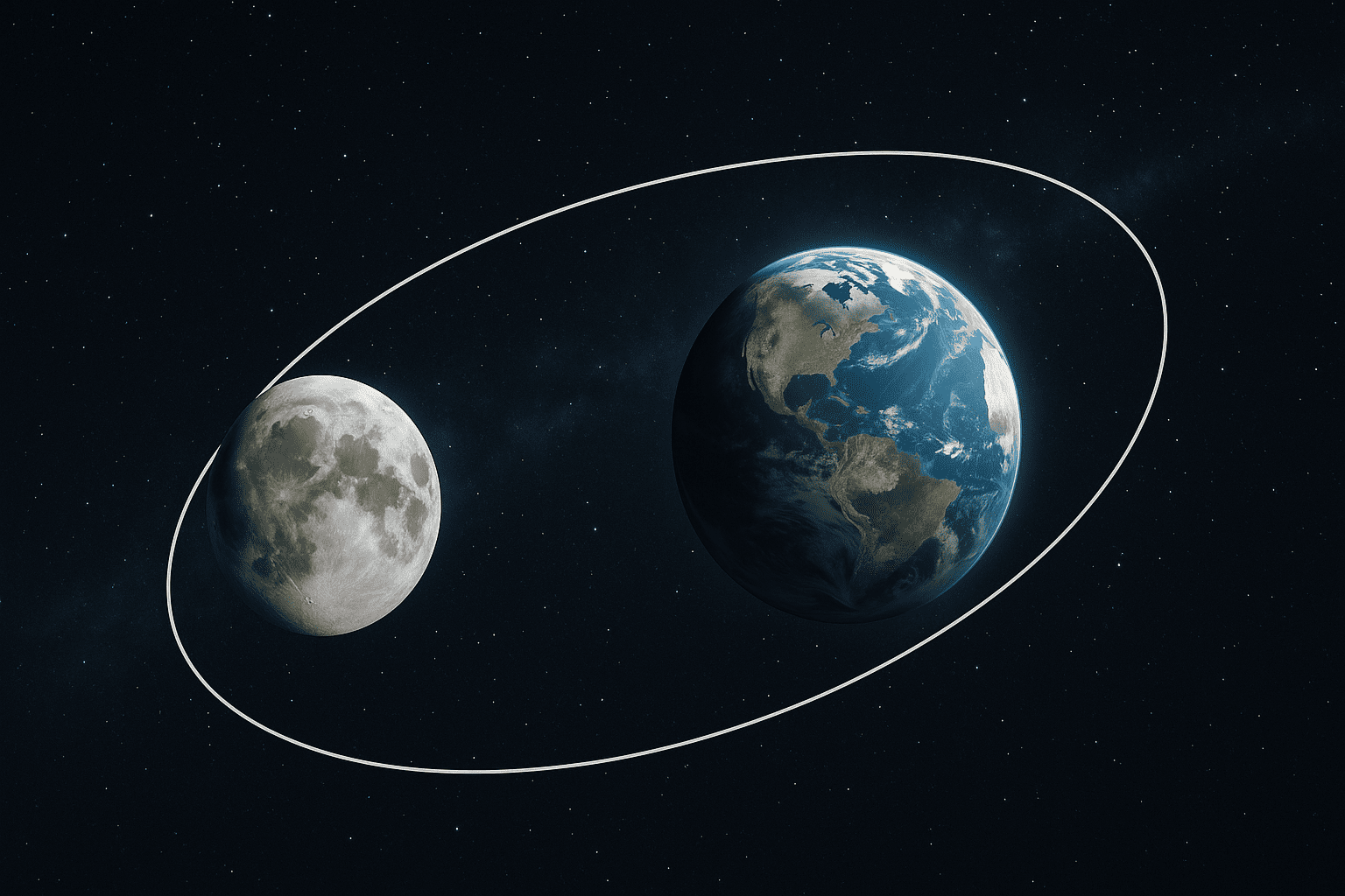 órbita lunar vista desde el espacio