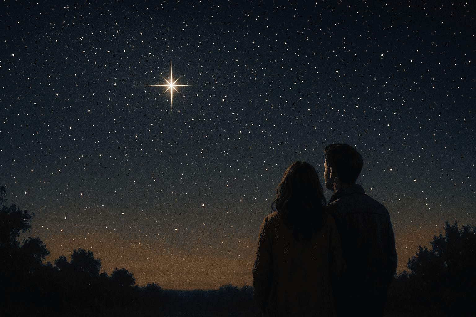 Pareja mirando las estrellas