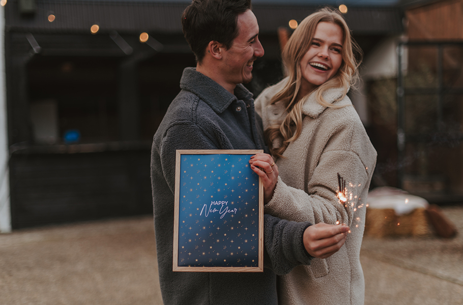 Annual horoscope 2026 happy new year Happy couple celebrating New Year