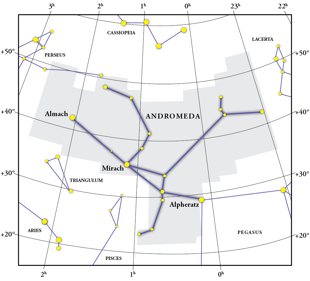 Andromeda Kort over konstellationer