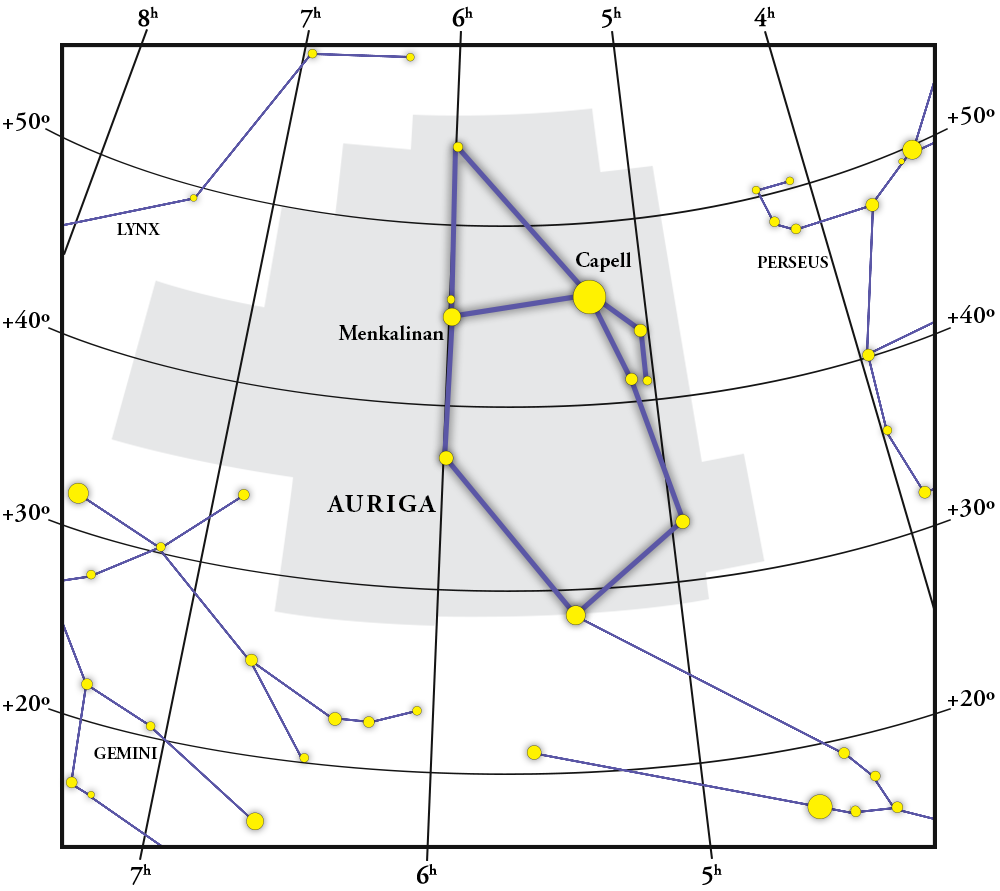 Auriga Constellation Map