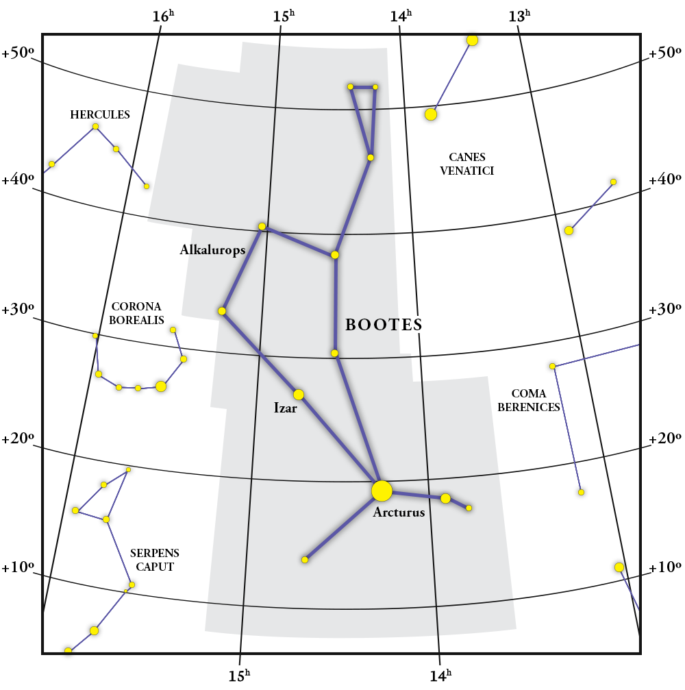 Bootes Constellatiekaart