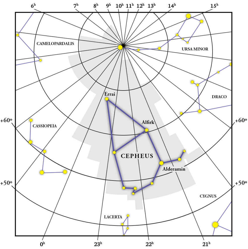 Mapa gwiazdozbioru Cepheus