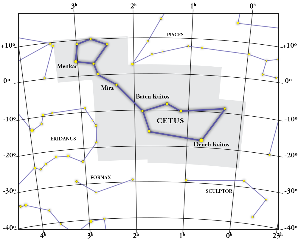 Cetus の星座図