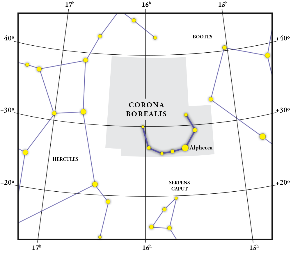 Corona Borealis Constellation Map