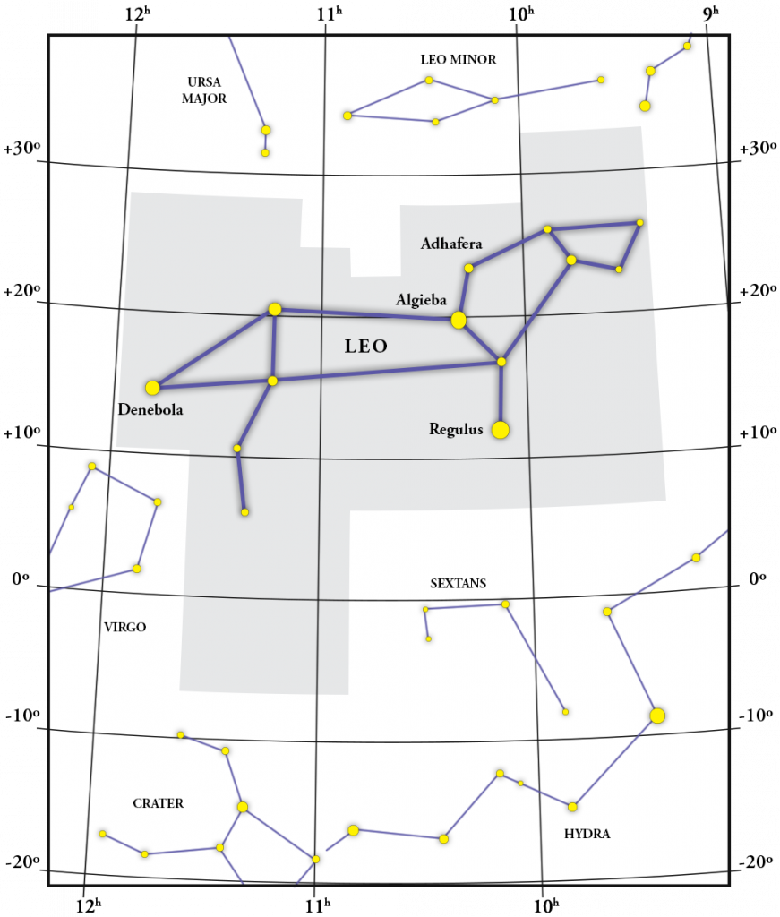 Mapa da constelação de Leo
