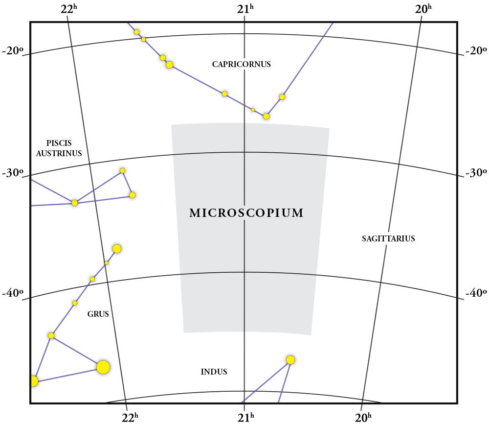 Mapa da constelação de Microscopium