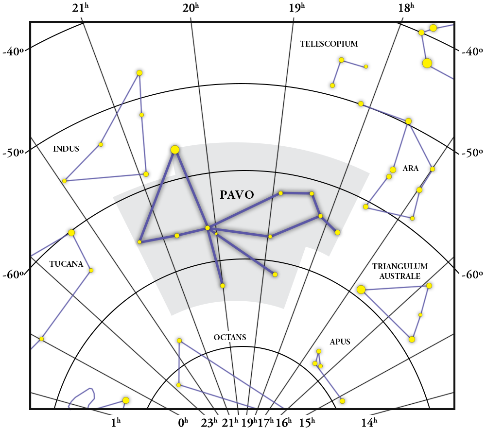 Pavo Constellation Map