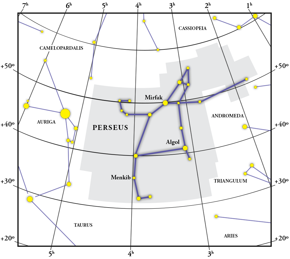 Perseus の星座図