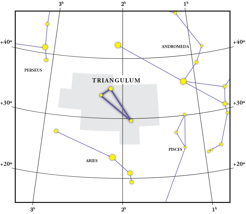 Triangulum तारामंडल नक़्शा